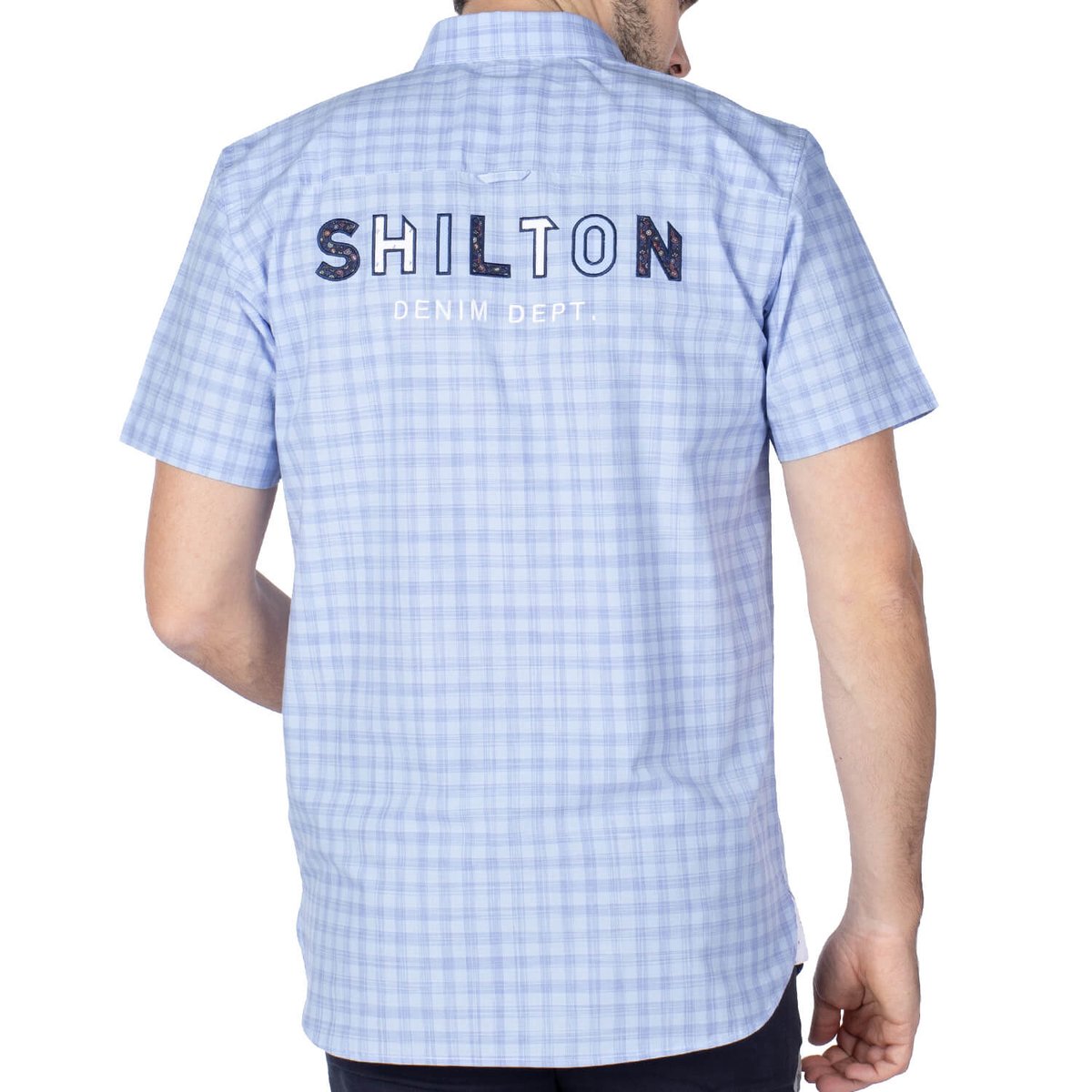 Chemise à carreaux FANTAISIE ciel, SHILTON