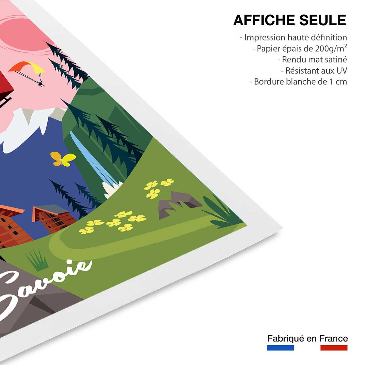 Poster retro savoie ou bien ! affiche seule, HEXOA
