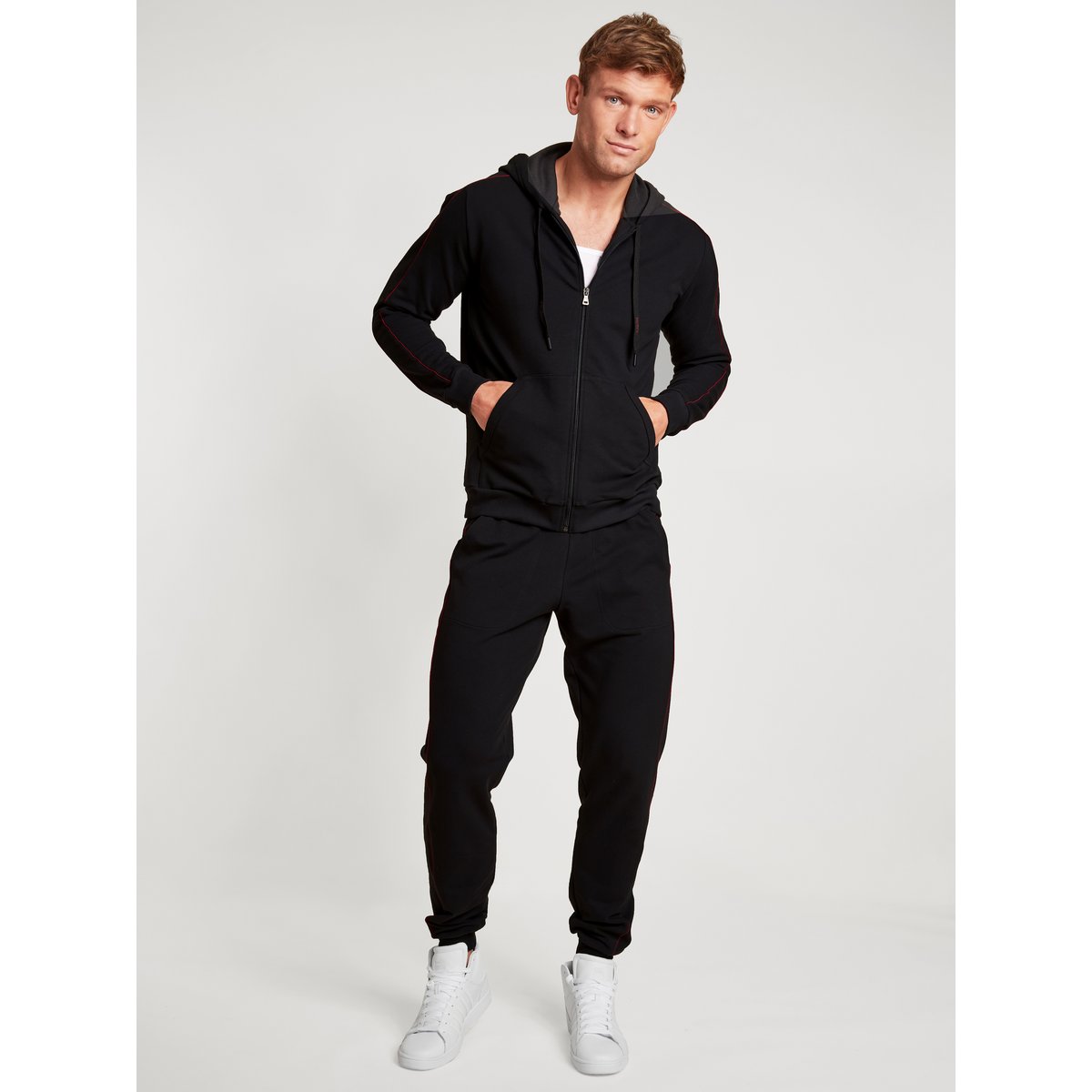 Veste manches longues Coton REMIX BASIC LOUNGE noir, CALIDA