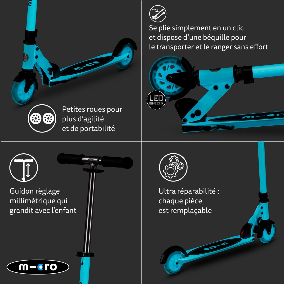 Micro Sprite LED - Glow blanc, MICRO MOBILITY