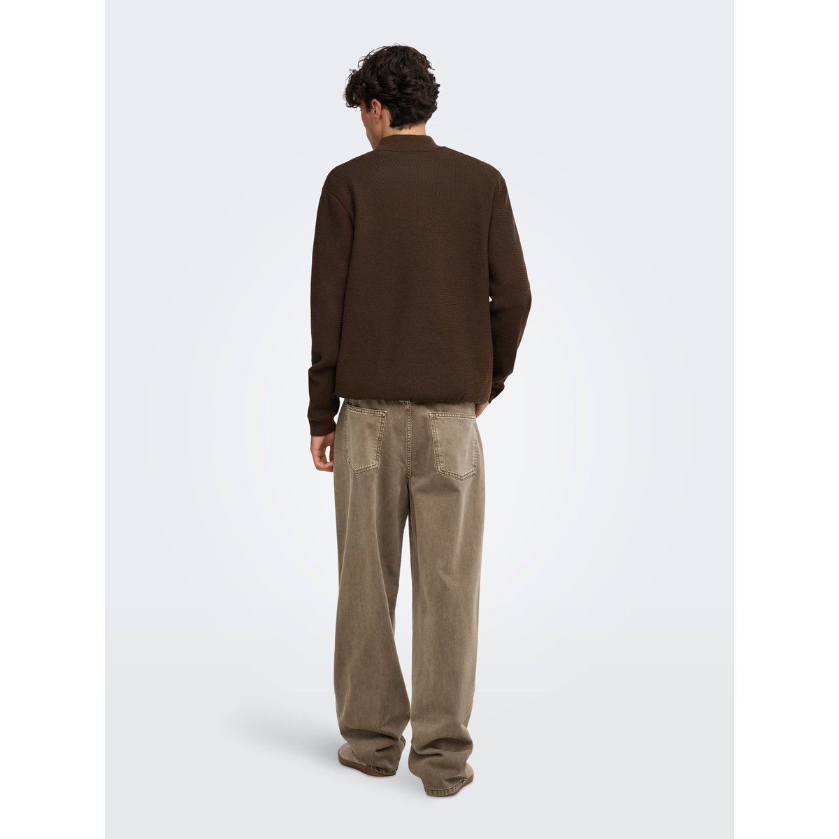Jean À Coupe Ample marron - desert taupe 1, ONLY & SONS