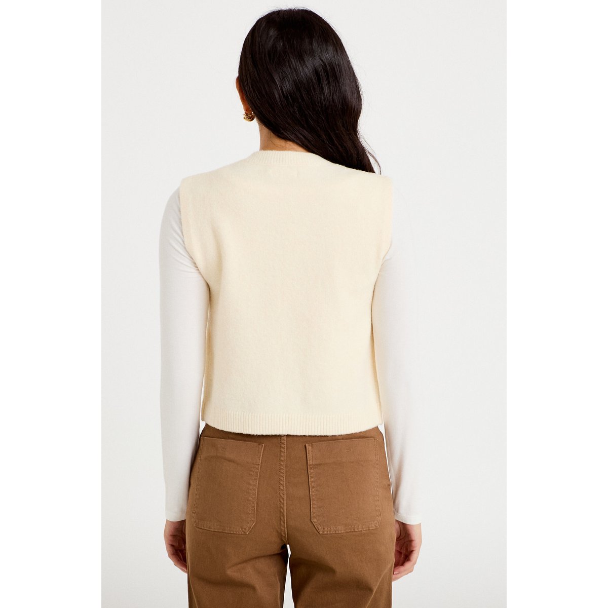 Gilet sans manches broderie sable, CACHE CACHE