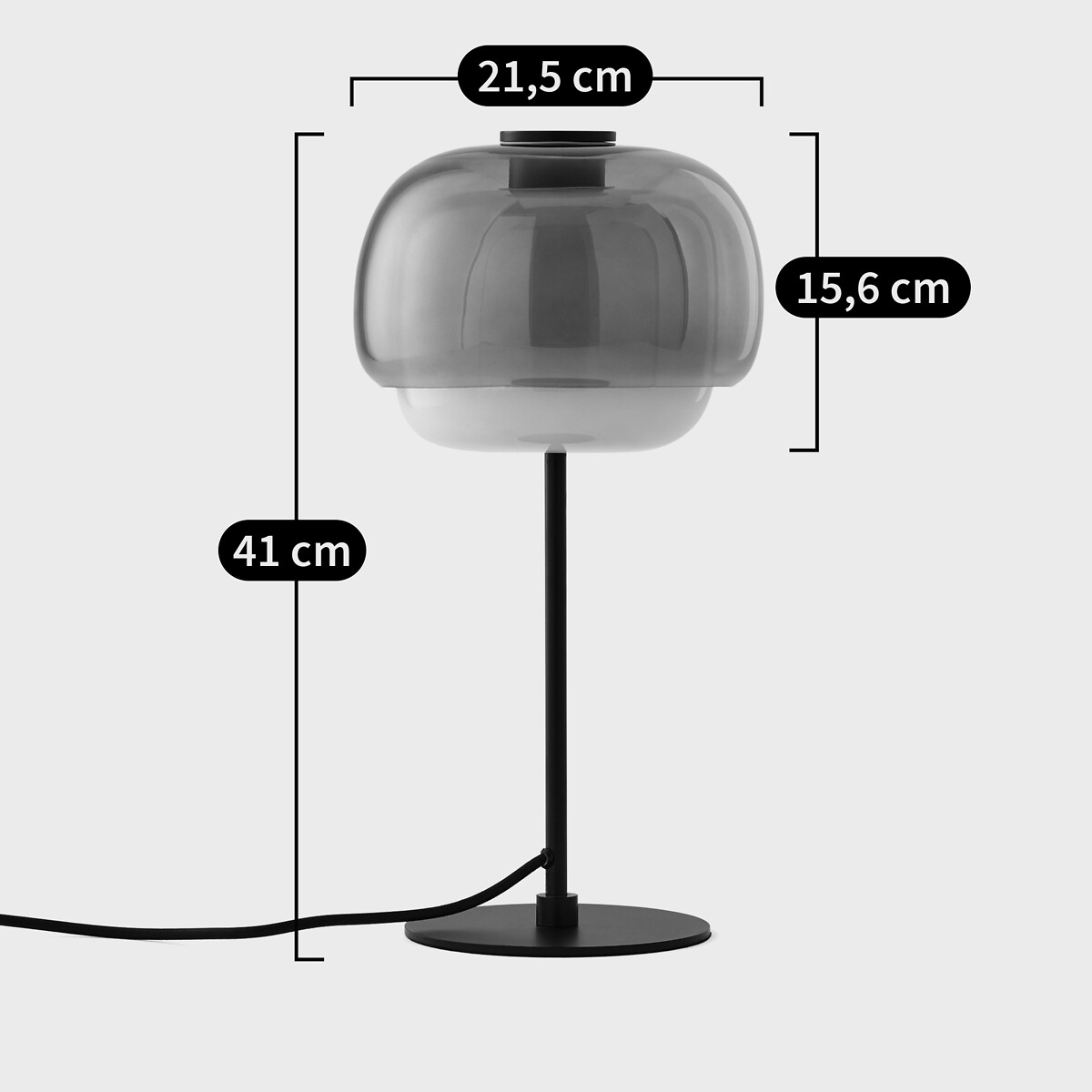 Lampe à poser en verre coloré, KINOKO orange foncé, LA REDOUTE INTERIEURS