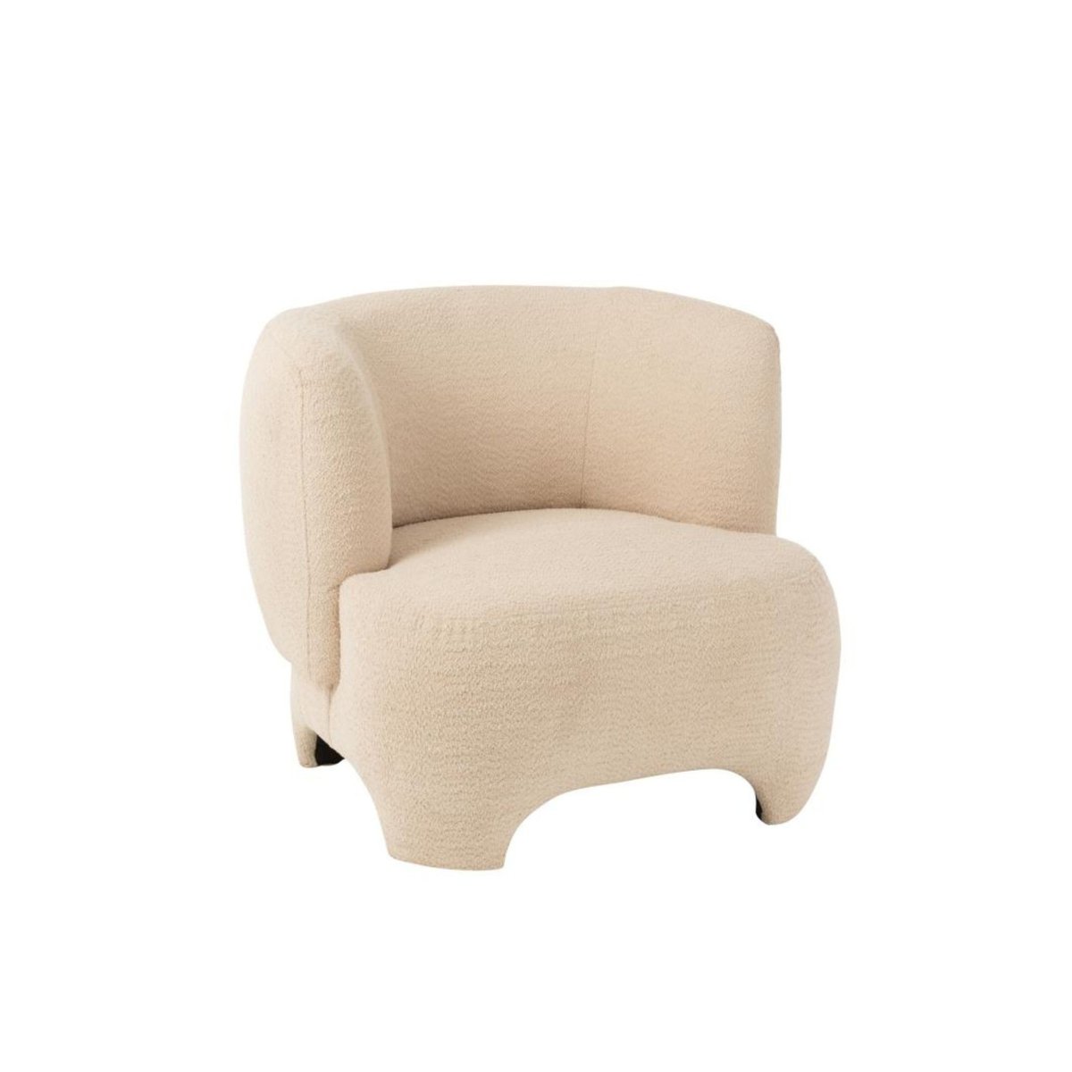 Fauteuil en tissu bouclette blanc cassé - EDELWEISS blanc, HELLIN, DEPUIS 1862