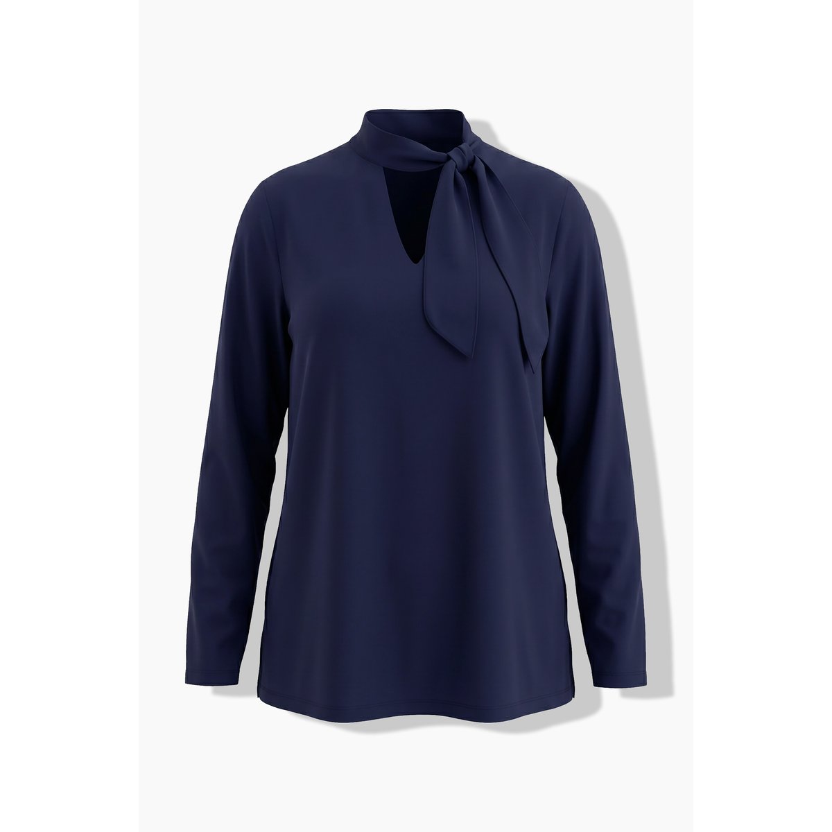 Chemise avec lavallière amovible marine foncé, ULLA POPKEN