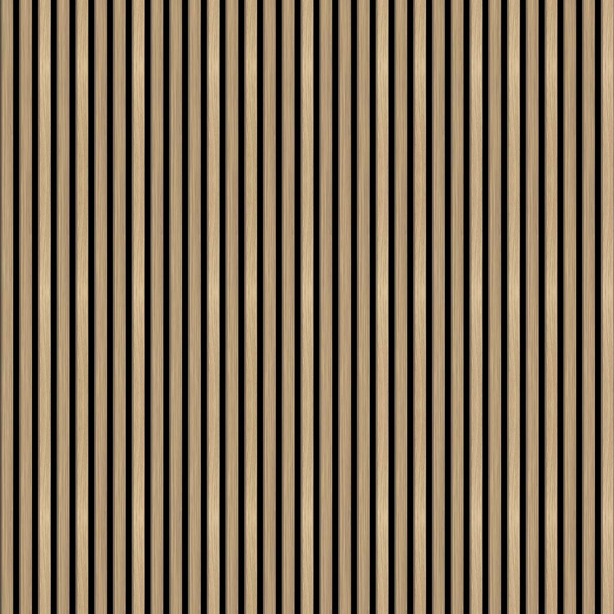 Papier peint liteau chêne clair intissé, HEXOA