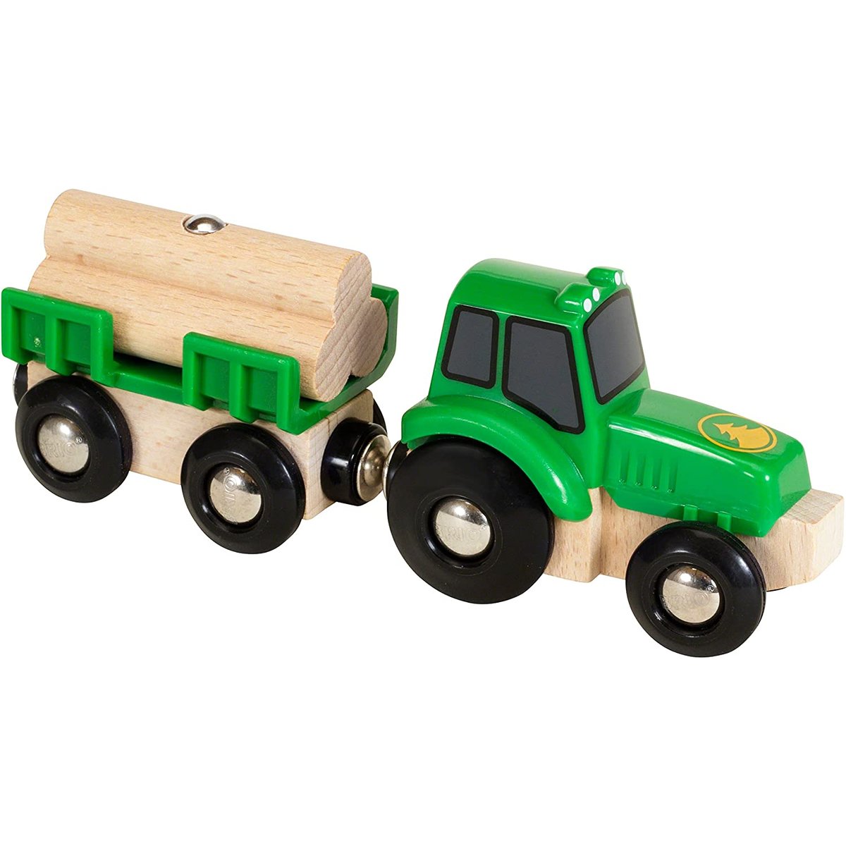 Tracteur et remorque vert, BRIO