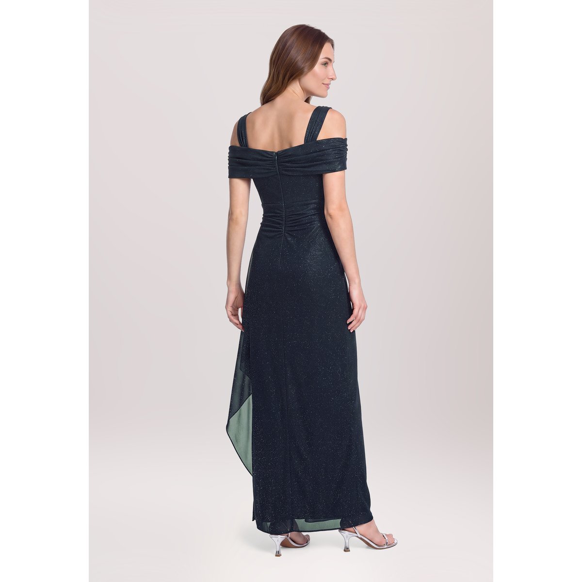Robe de soirée au look scintillant bleu foncé/gris, VERA MONT