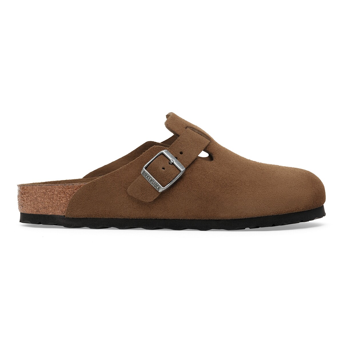 Sabots BOSTON en cuir suédé marron, BIRKENSTOCK