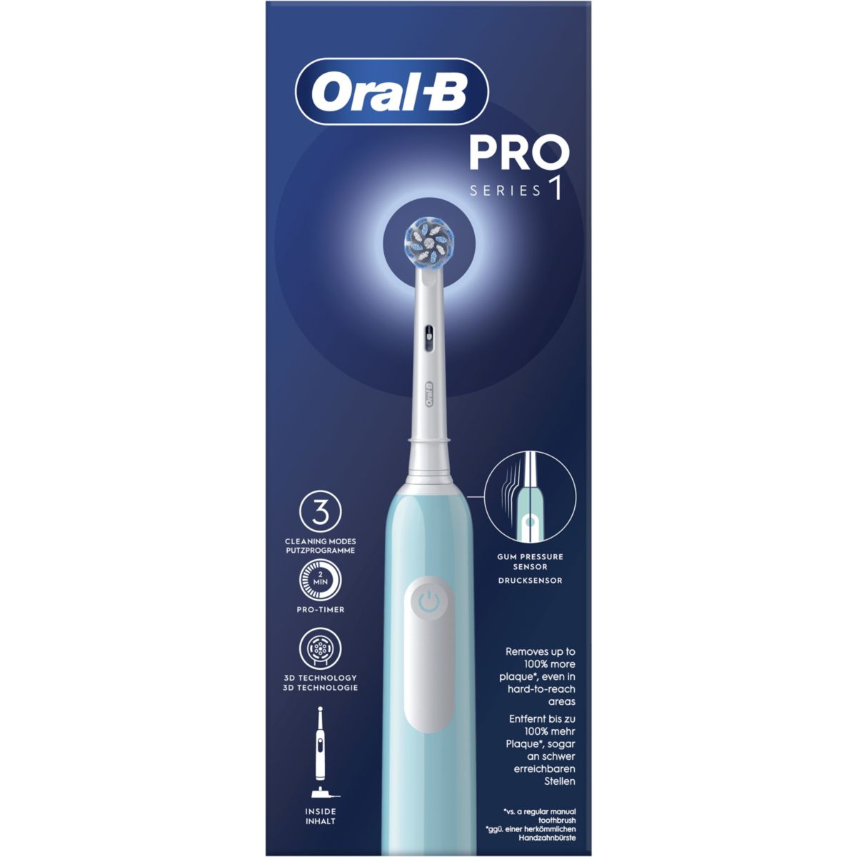 Brosse à dents électrique Pro 1 Bleue Sensitive Clean couleur unique, ORAL B
