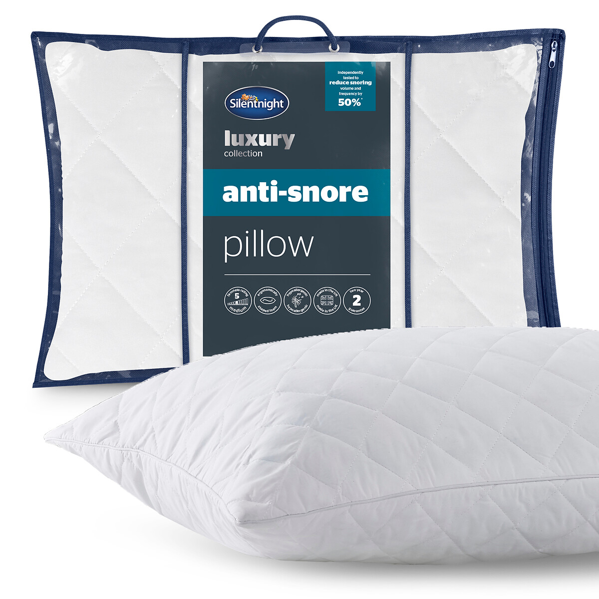Luxury Anti Snore Pillow white, SILENTNIGHT