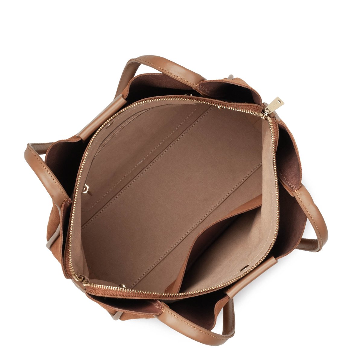 Grand sac cabas épaule, Made in France SUÈDE IDA moka, LANCASTER