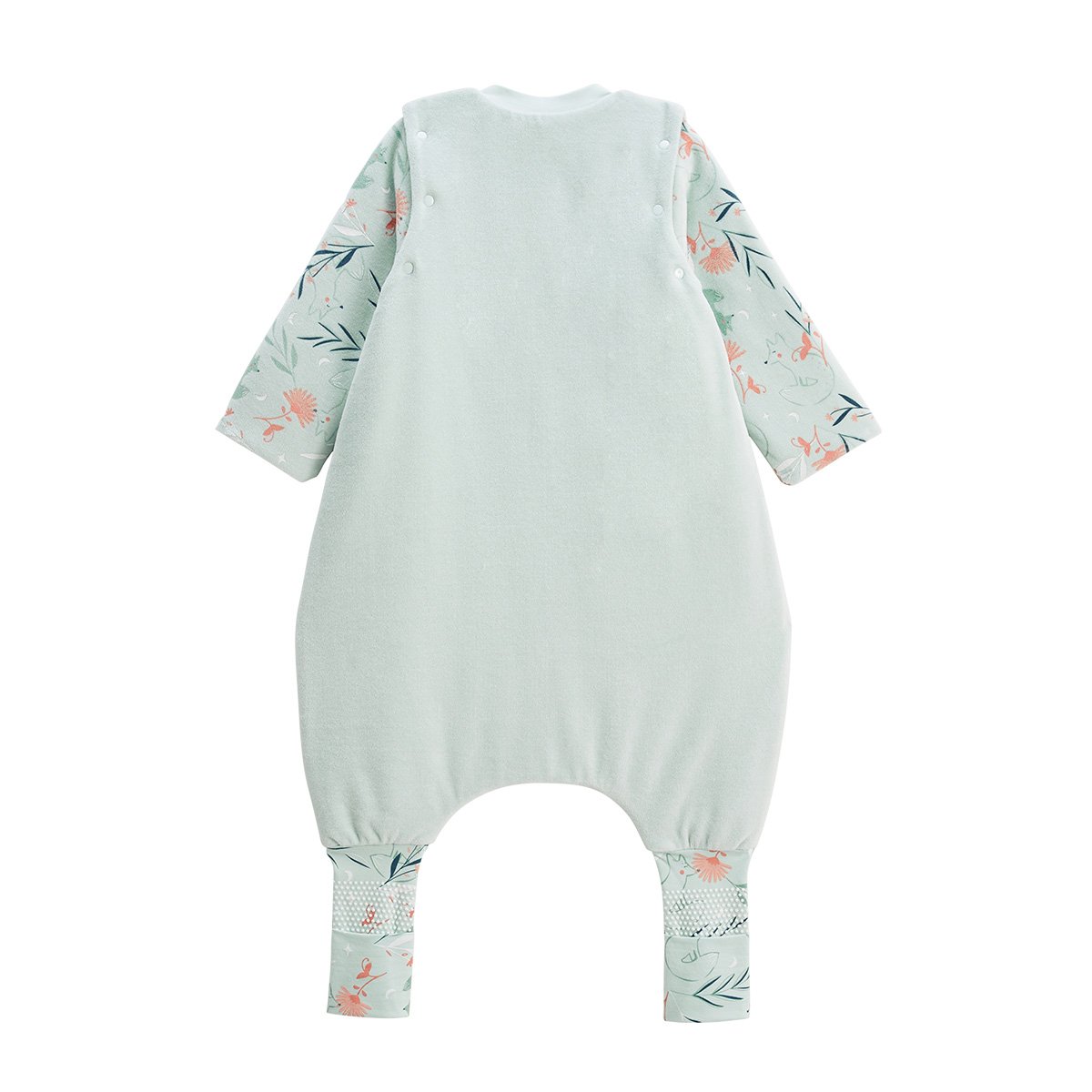 Turbulette TOG2 en velours avec pieds retroussables et manches amovibles Dina bleu, PETIT BEGUIN