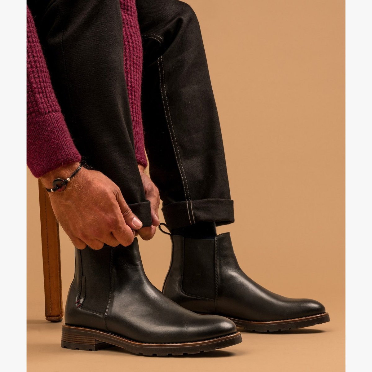 Boots À Talon en cuir ONOFRE noir, BOCAGE