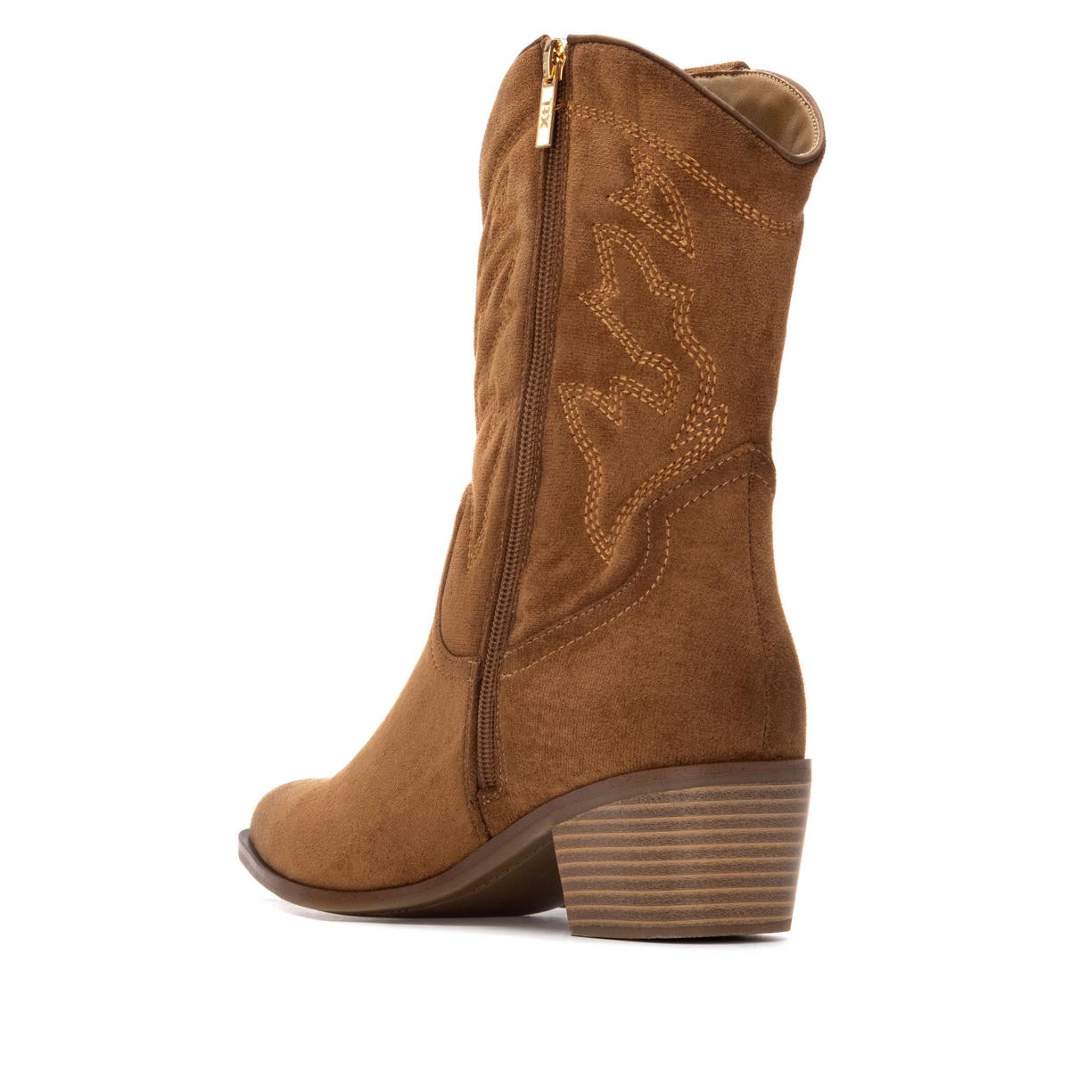 Bottine Cow-boy Talon Entreprise Fermeture éclair camel, XTI
