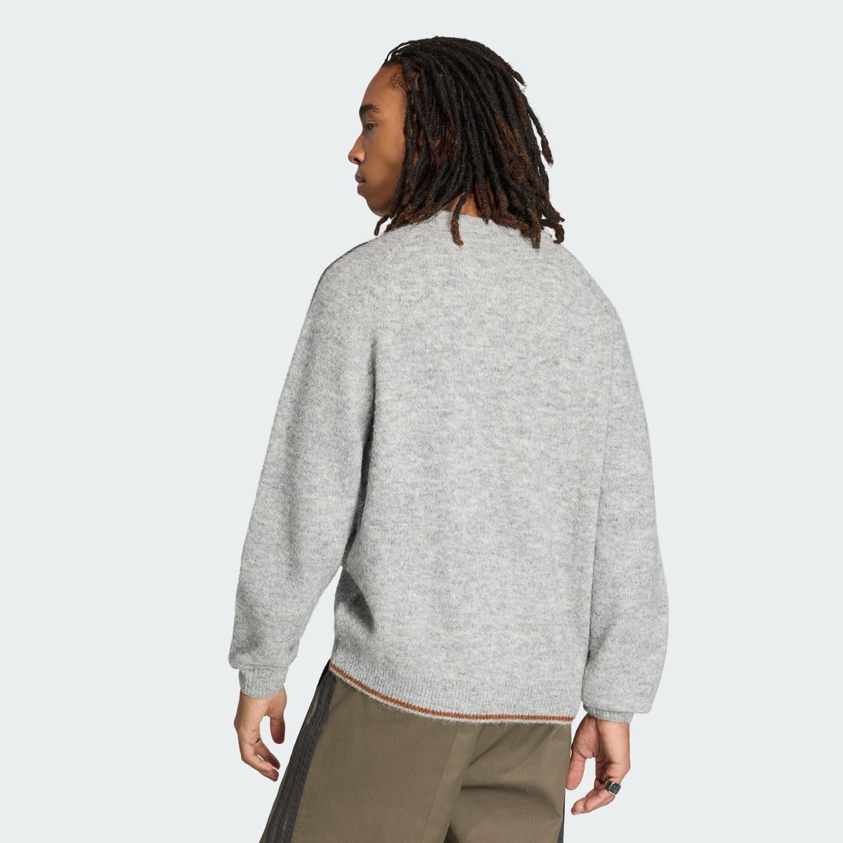 Sweat-Shirt Ras-Du-Cou Maille Pelucheuse 3 Bandes medium grey heather, adidas Originals