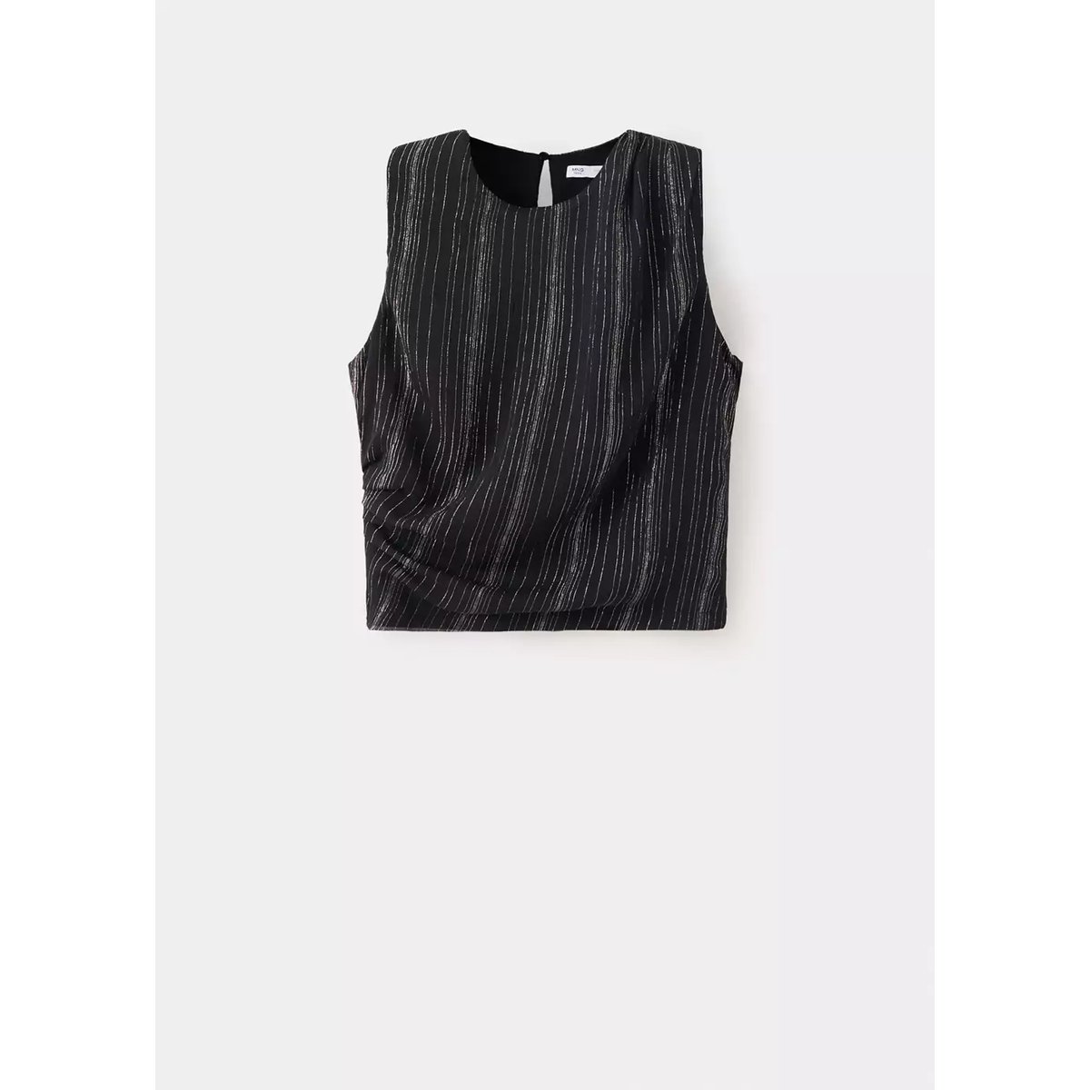 Top en gaze fil textile noir, MANGO TEEN