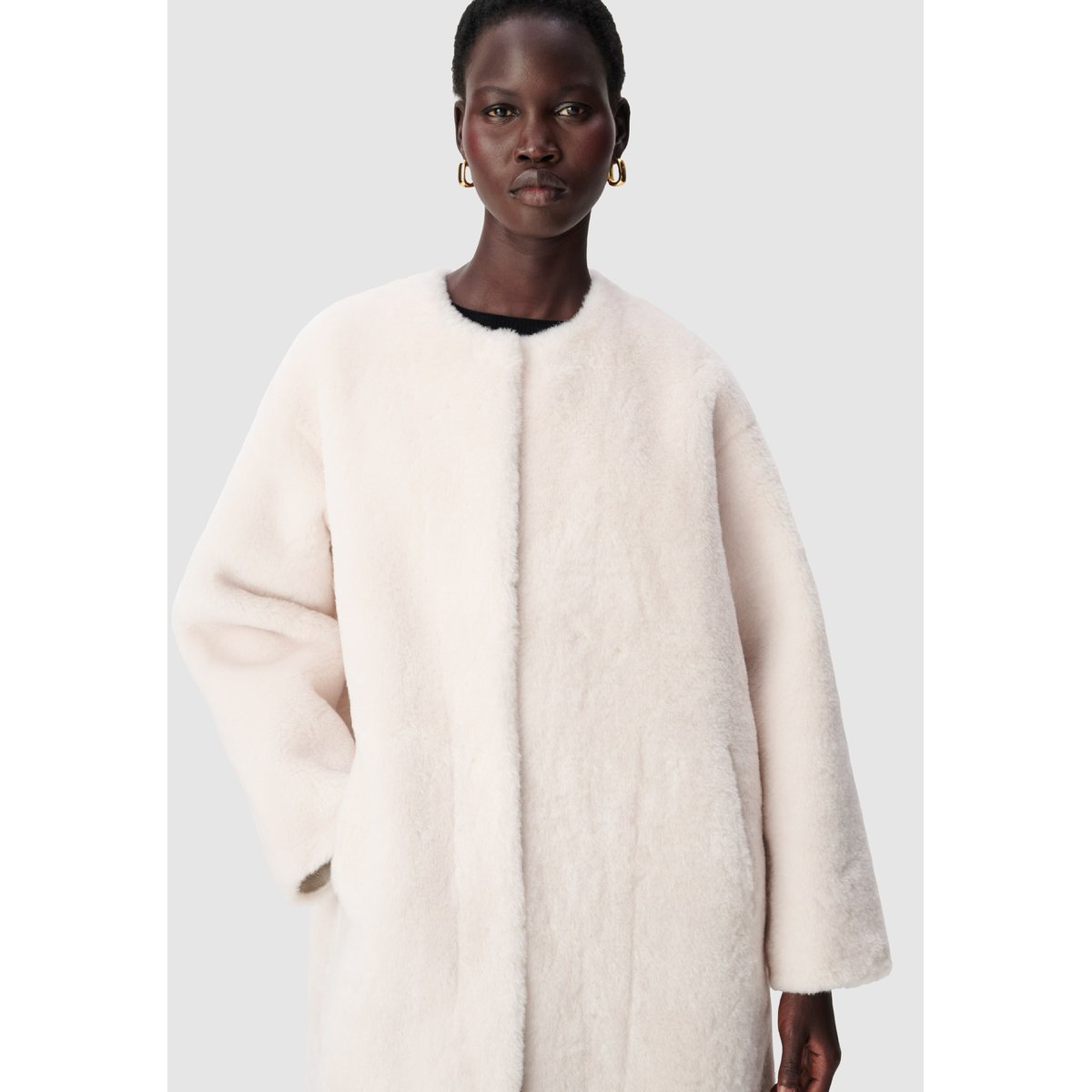 Manteau long esprit cocooning ecru, IKKS