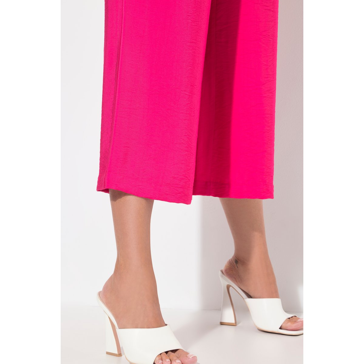 Jupe-culotte à jambe large et taille rose vif, ULLA POPKEN