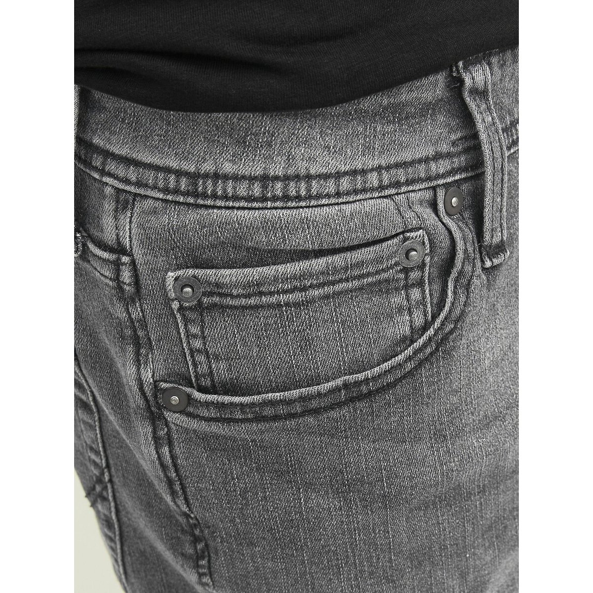 Glenn Slim Stretch Jeans black denim, JACK & JONES