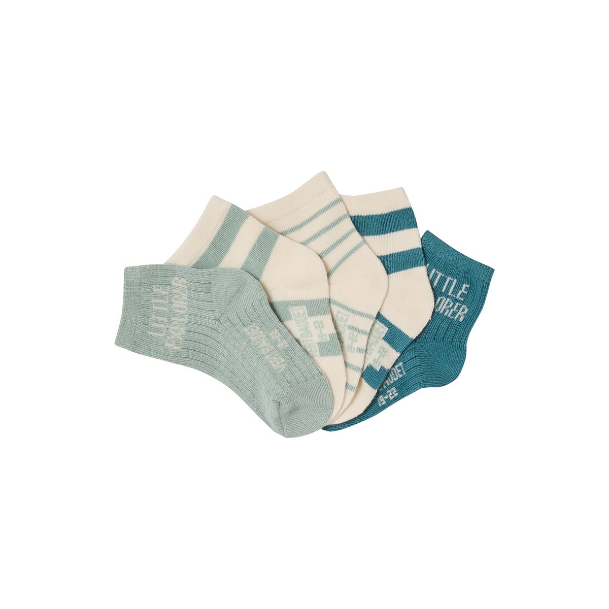 Lot de 5 paires de chaussettes bébé vert d'eau, VERTBAUDET