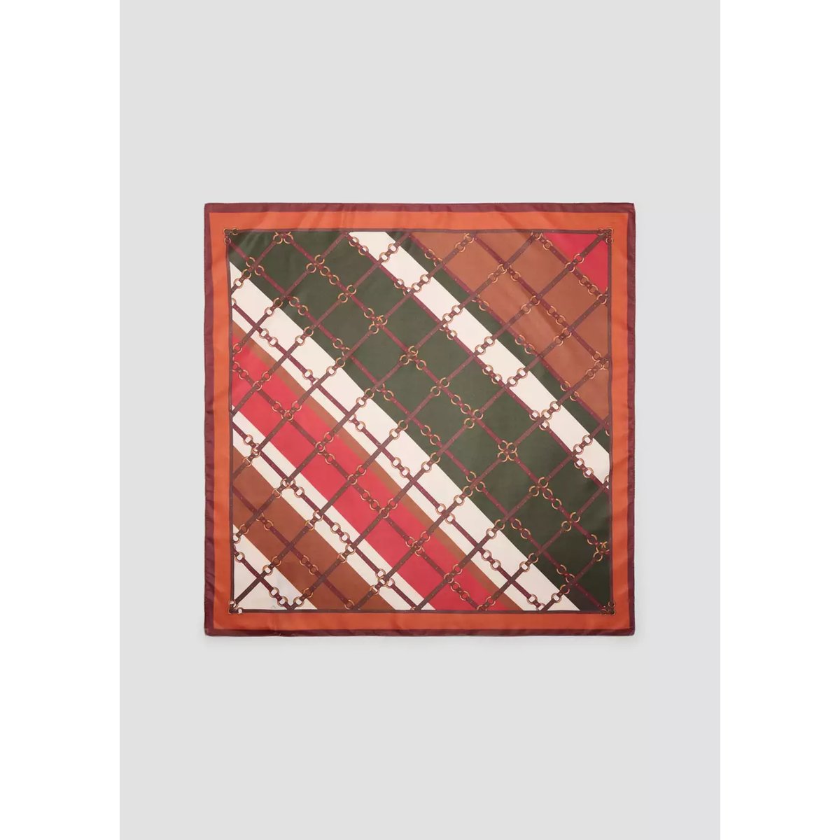 Foulard imprimé géométrique orange, MANGO