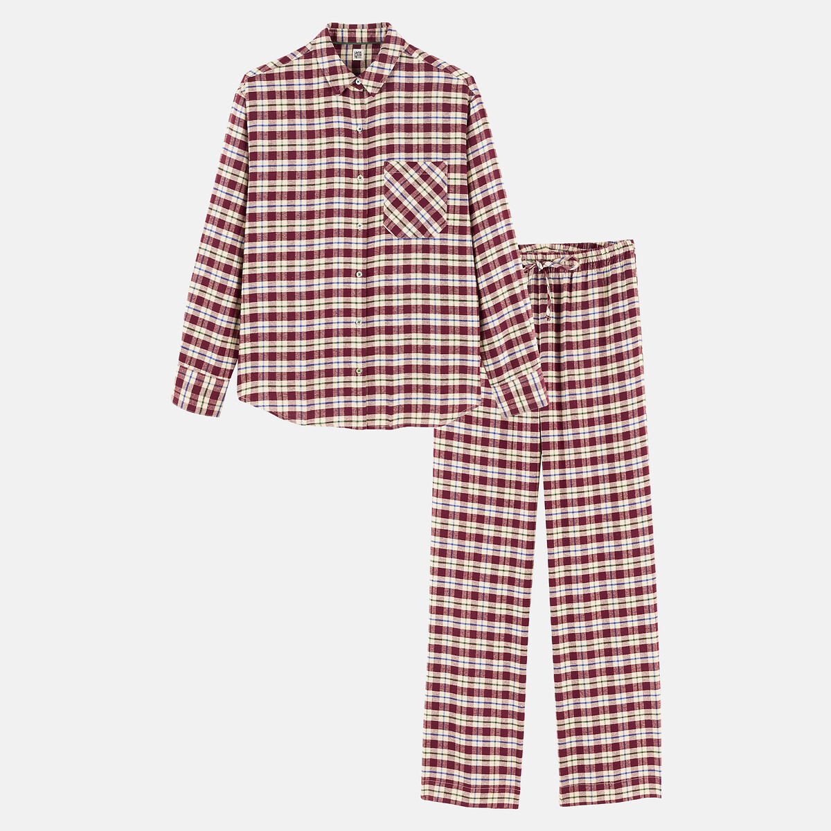 Pyjama en flanelle, Signature MONTAINE carreaux, LA REDOUTE COLLECTIONS