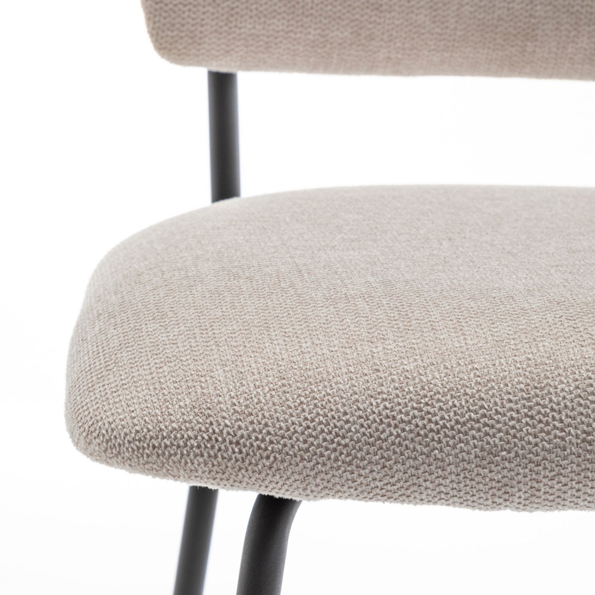 Lot de 2 chaises de bar en tissu et métal H65cm- VANDER beige, DRAWER