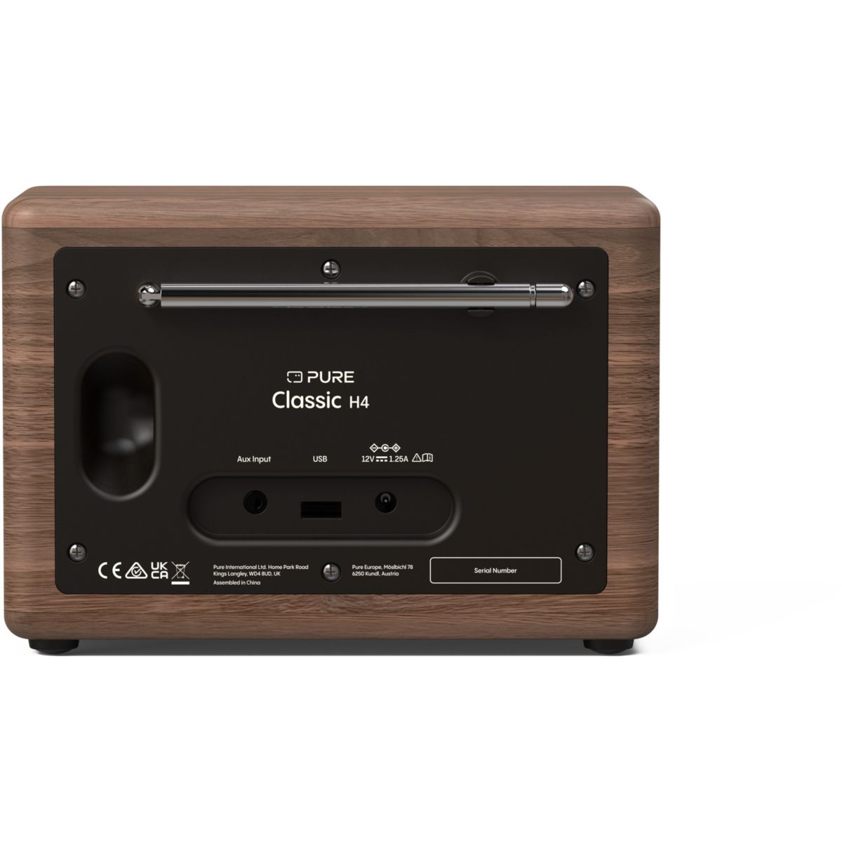 Radio DAB Classic H4 Coffee Black/Walnut couleur unique, PURE