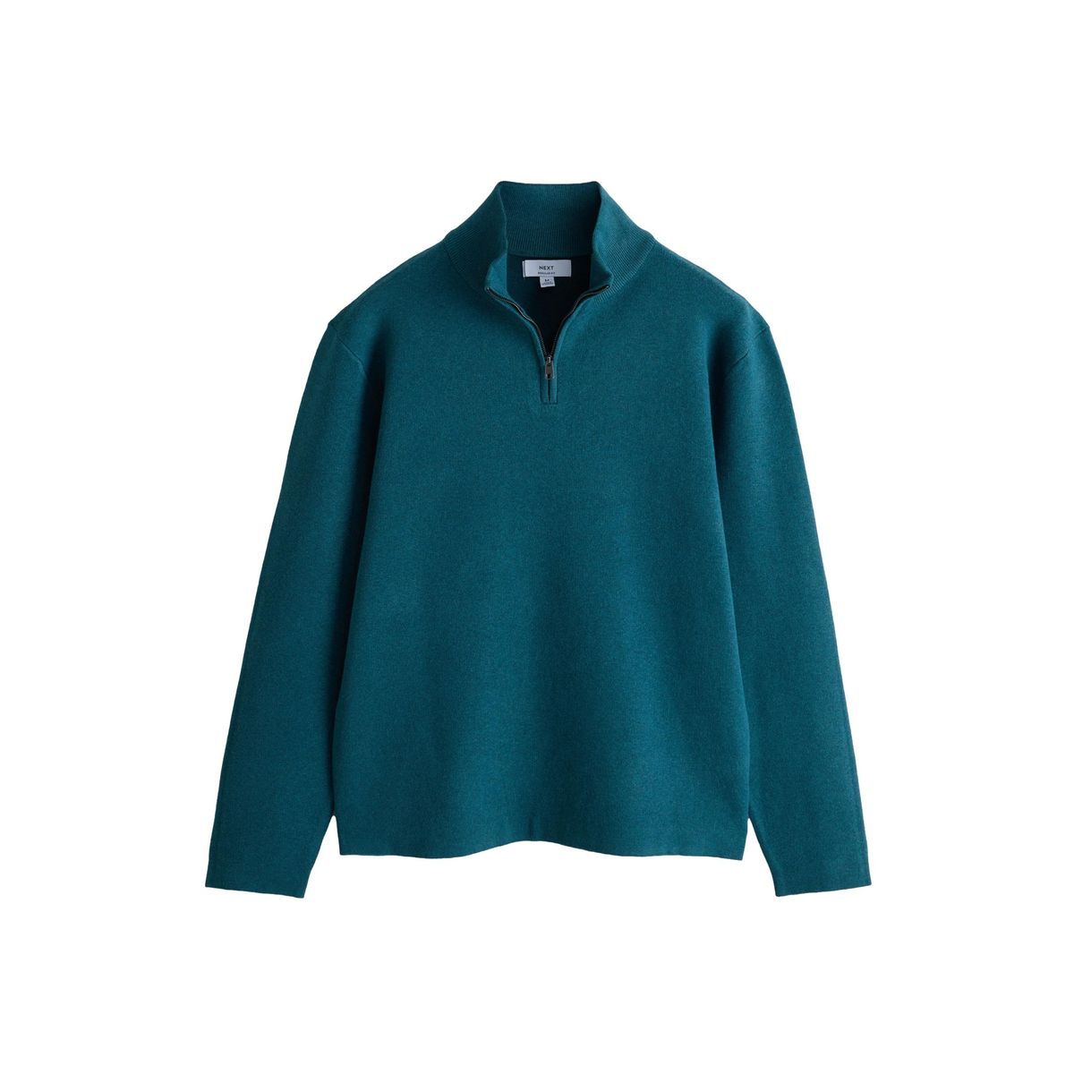 Pull en maille ultra-douce à col zippé vert, NEXT