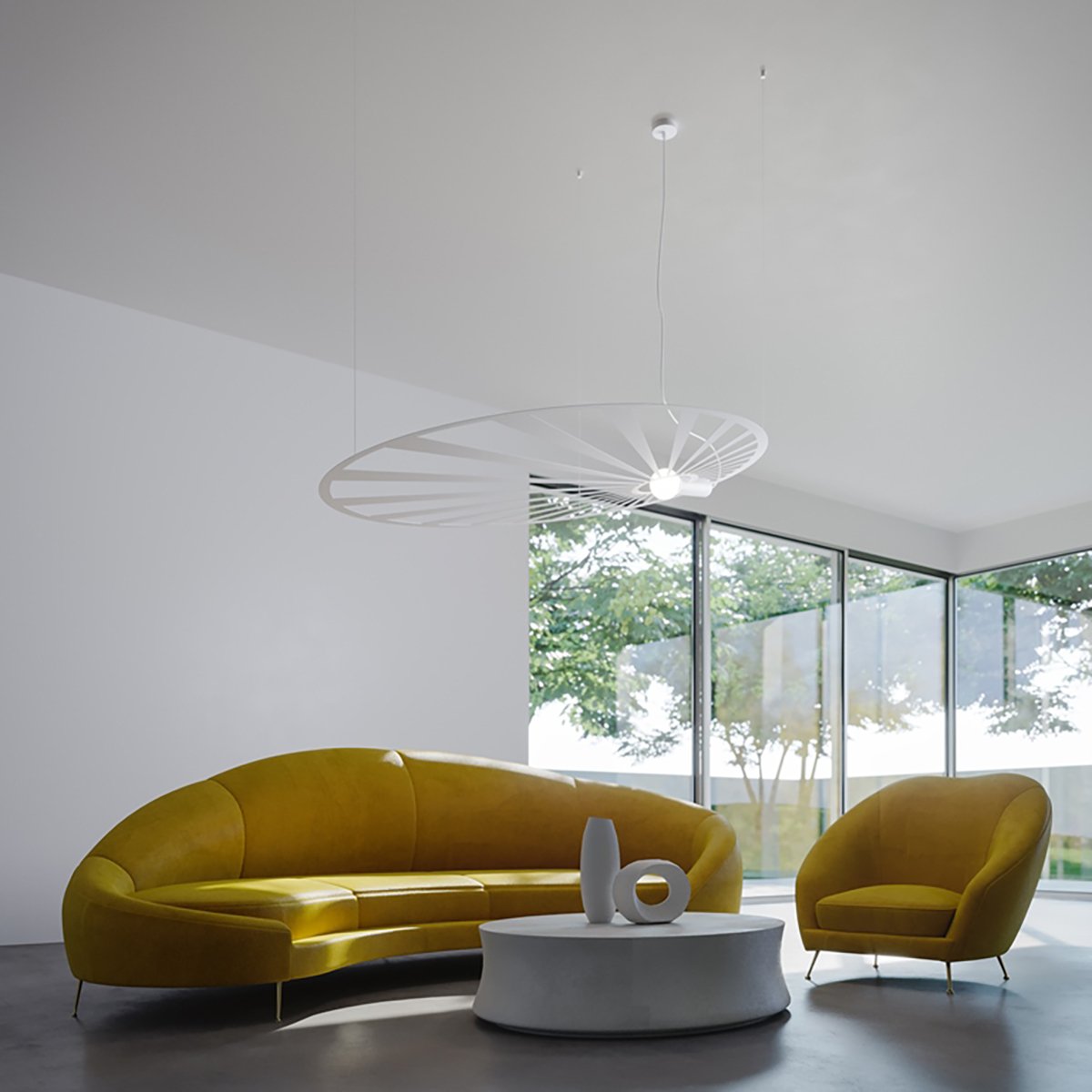 Suspension Acier Blanc E27 1 Lehdet blanc, EDEN