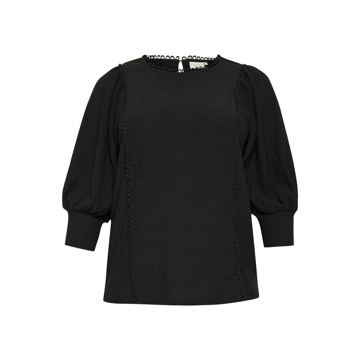 Blouse with long sleeve noir black, KAFFE CURVE