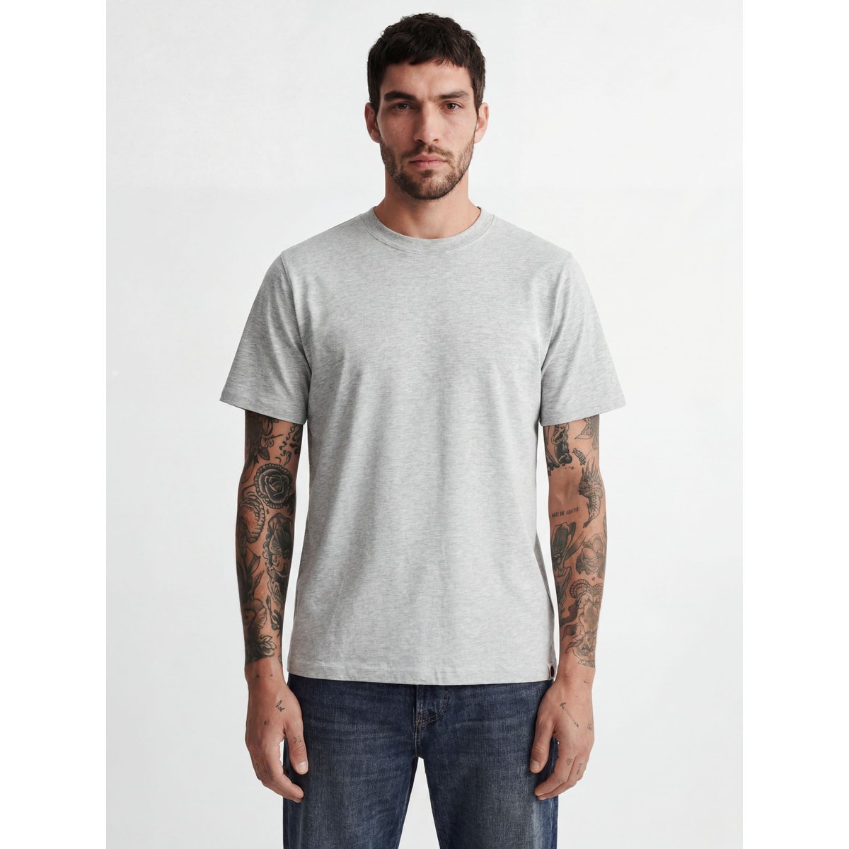 T-Shirt light grey melange 2, JACK & JONES