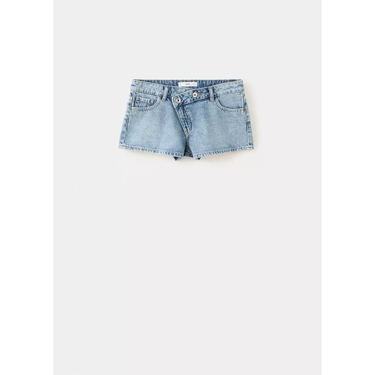 Mini short à taille croisée bleu moyen, MANGO TEEN