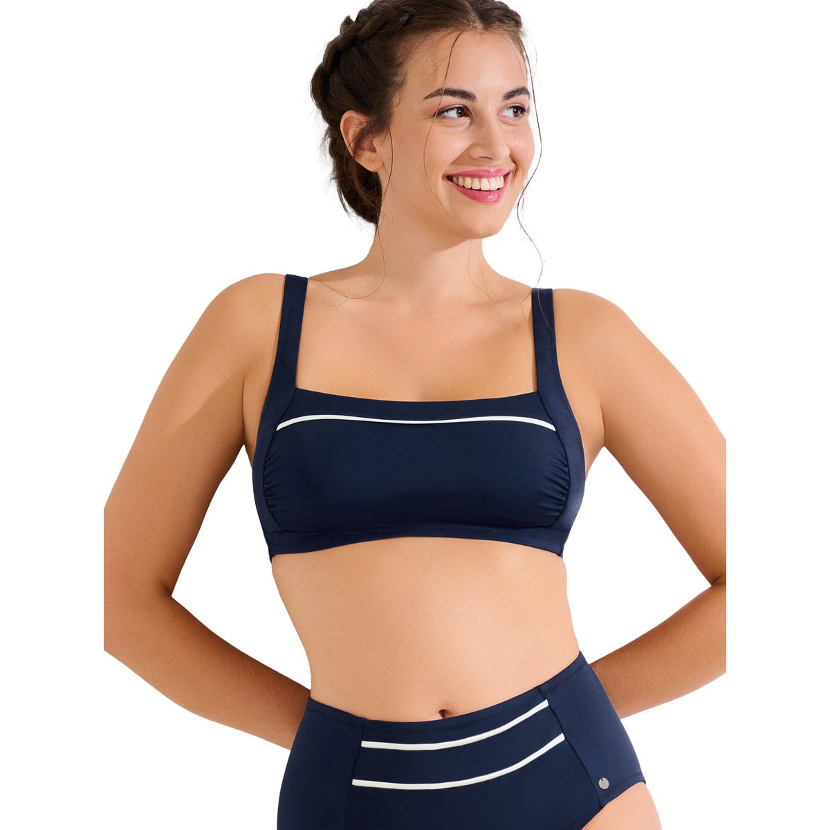 Haut maillot de bain sans armatures UVITA bleu, LISCA