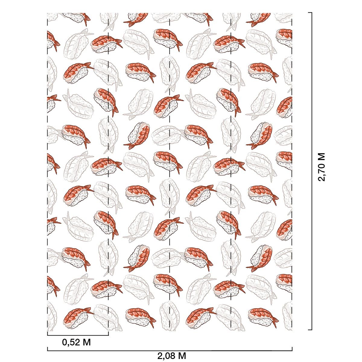 Papier peint sushis intissé, HEXOA