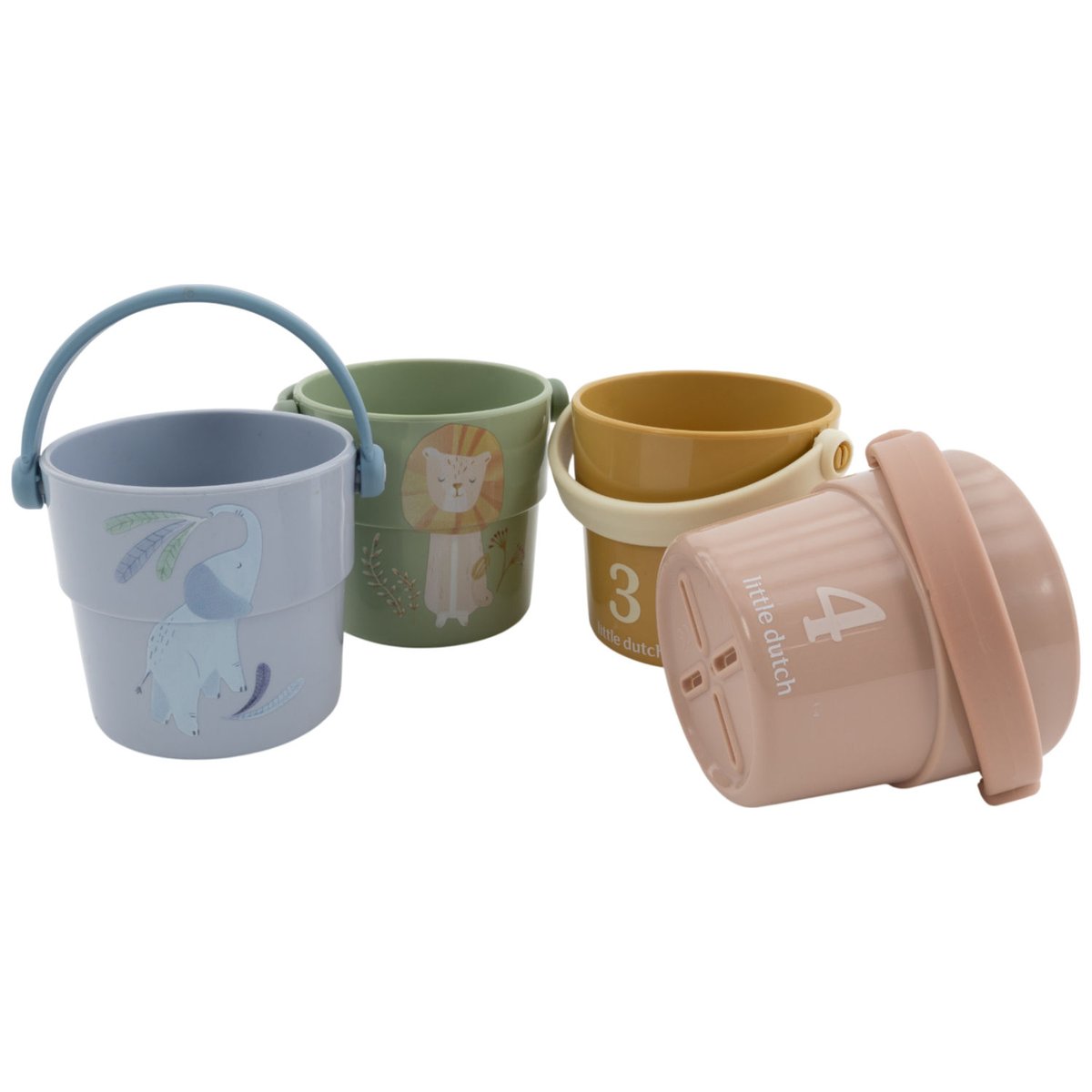 Lot de 4 gobelets de bain multicolore, LITTLE DUTCH