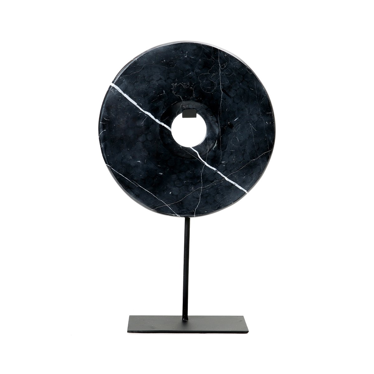 Statuette disque en marbre MARBLE noir, BAZAR BIZAR