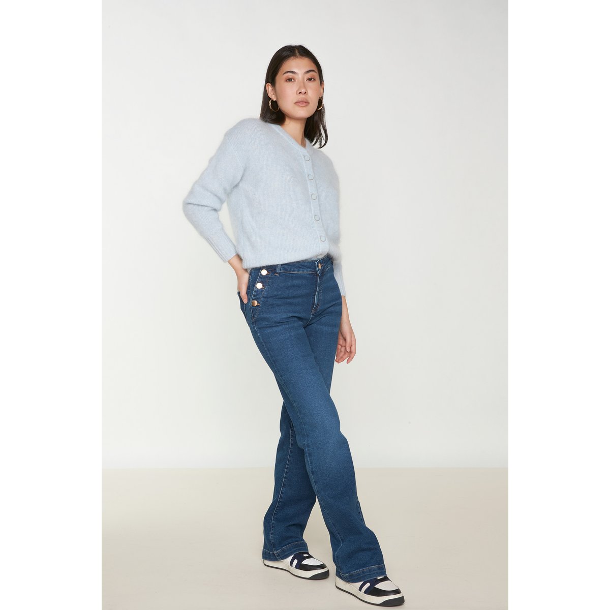 Jean flare NINON denim brut, Maison 123