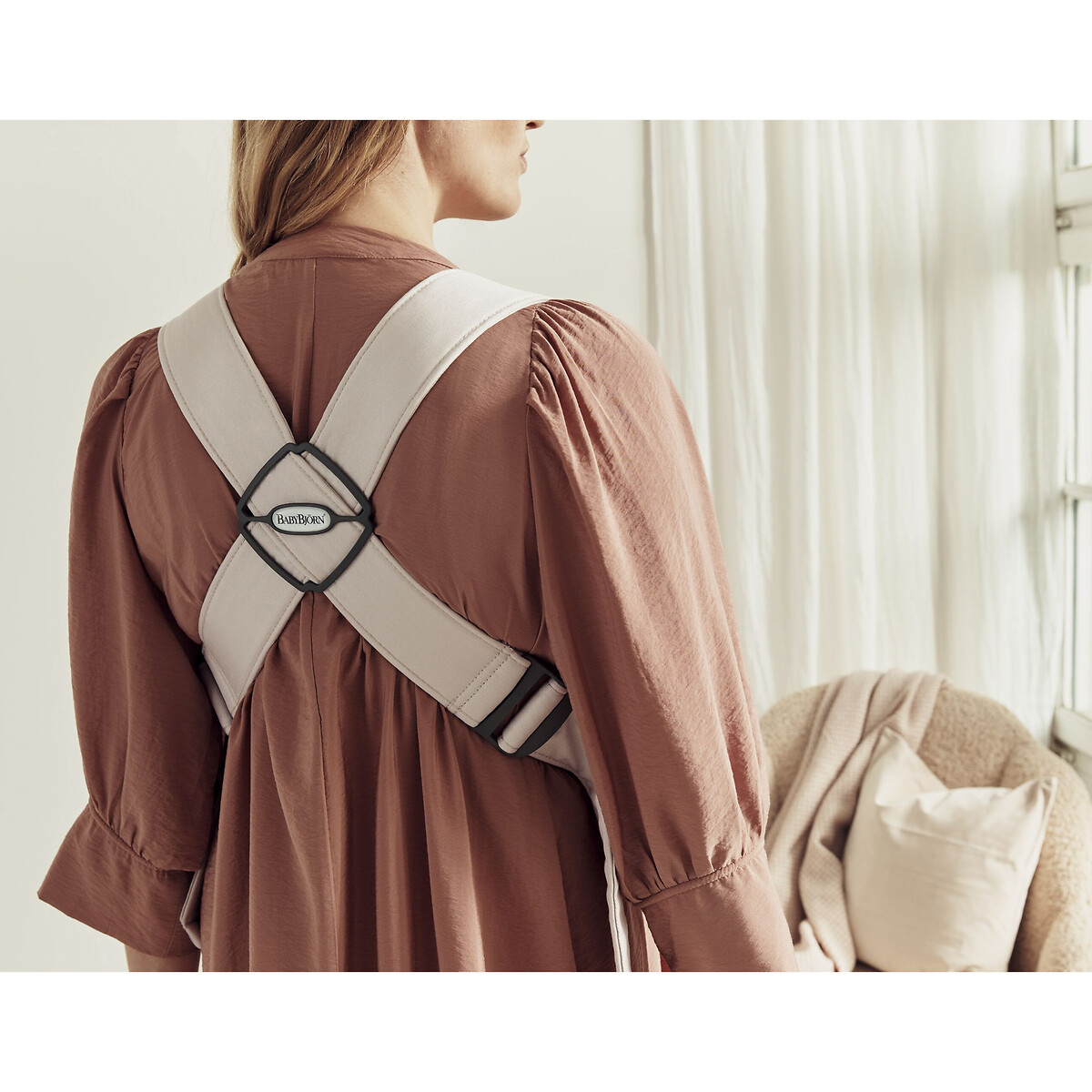 Porte bébé mini jersey 3D beige clair, BABYBJORN