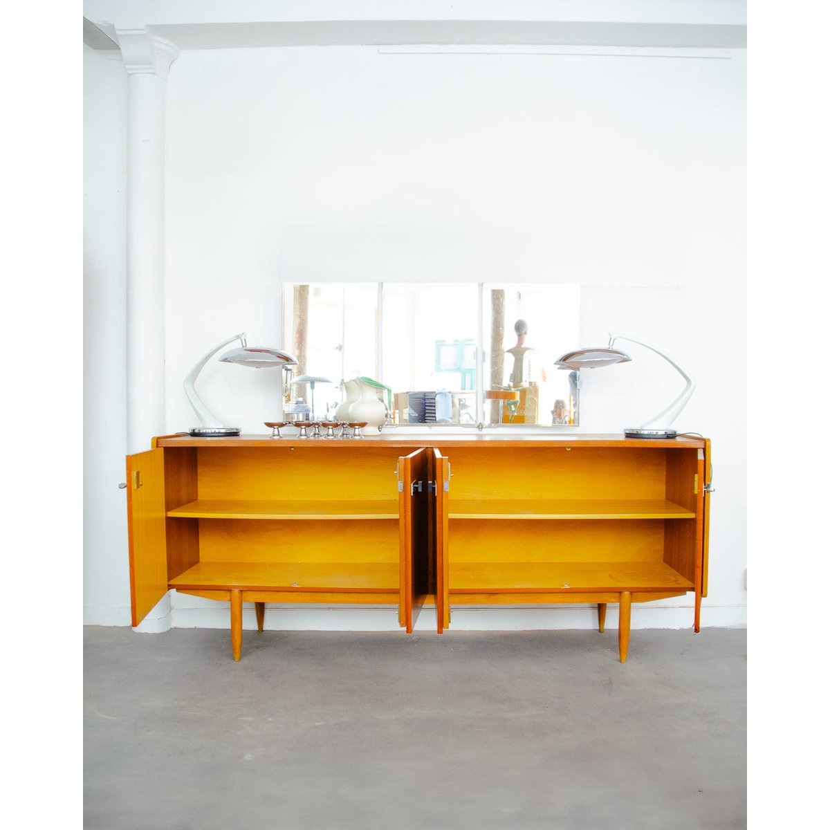 Enfilade scandinave en teck Margaret N°463 - Bon état bois clair, DEBONGOUT