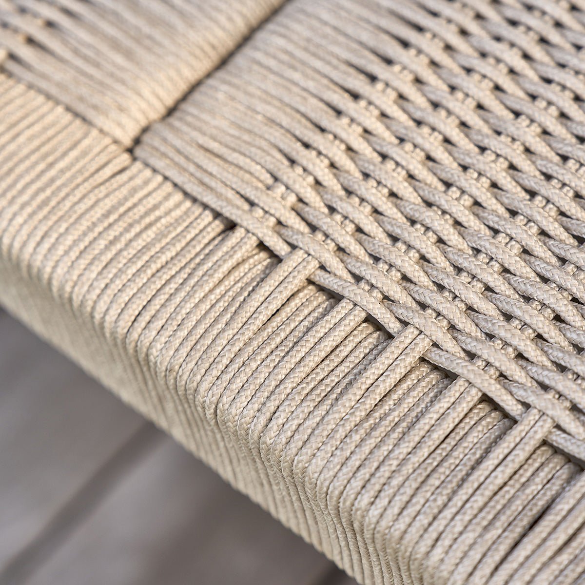 Banc de jardin en teck massif et cordage 3 places LIVIE beige, BERAH GETAH