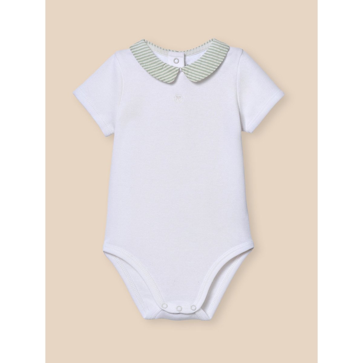 Body  col rayé - coton biologique rayure amande, CYRILLUS
