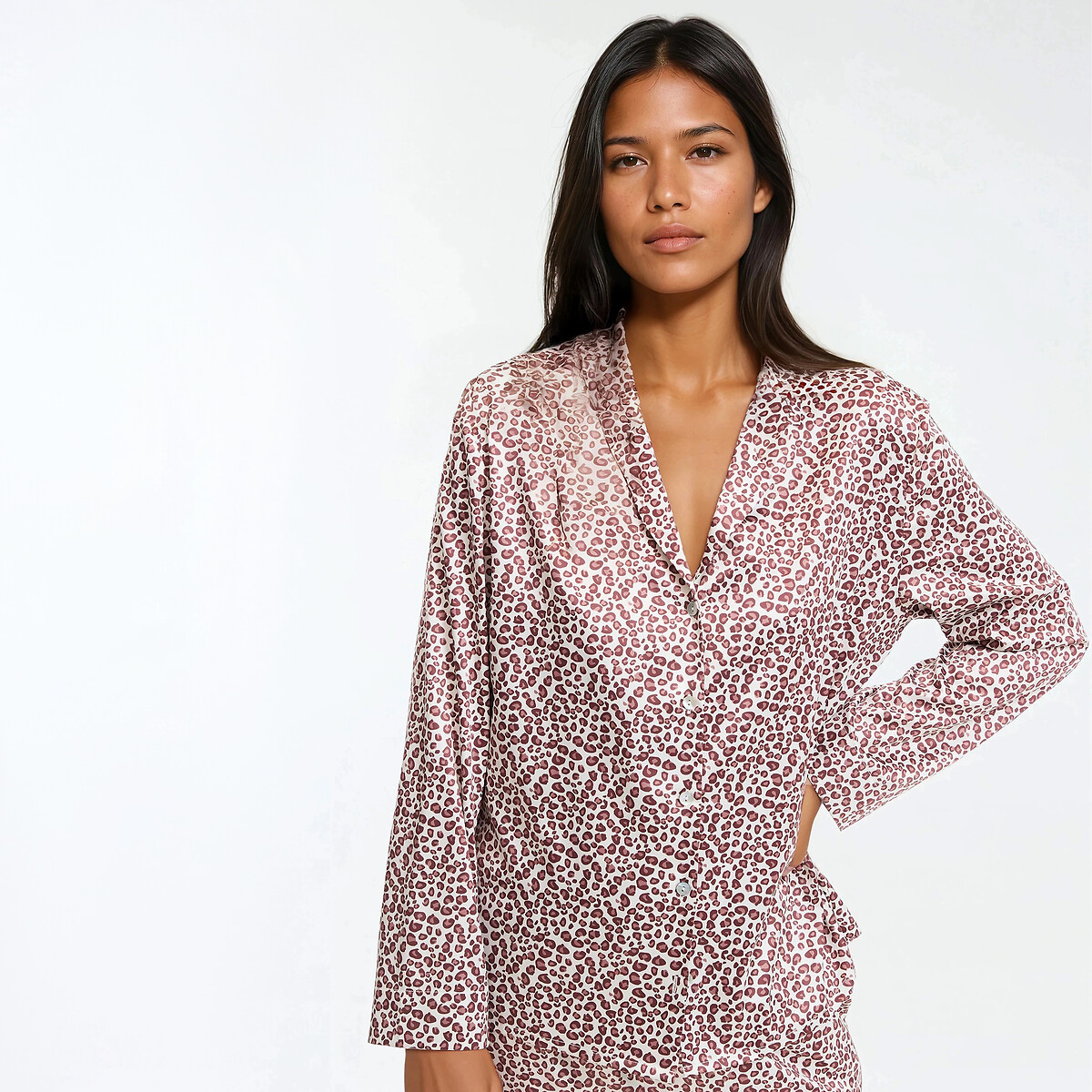 Printed Satin Pyjamas leopard print, ANNE WEYBURN