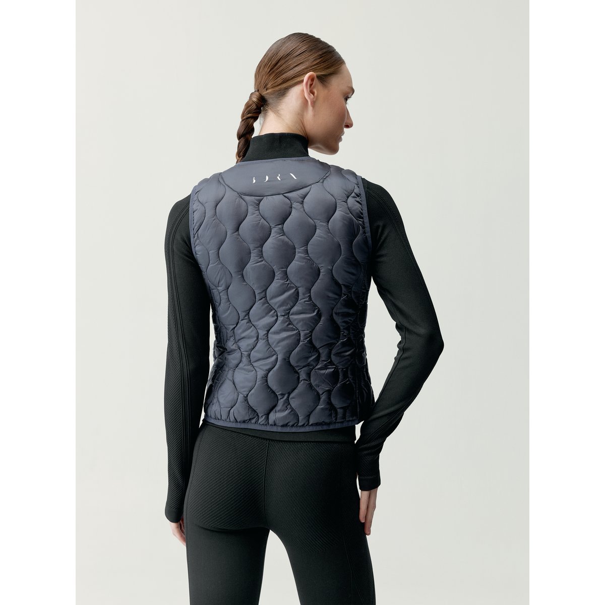 Doudoune sans manches de sport femme Kenal Coupe-vent avec poches gris foncé métallisé, BORN