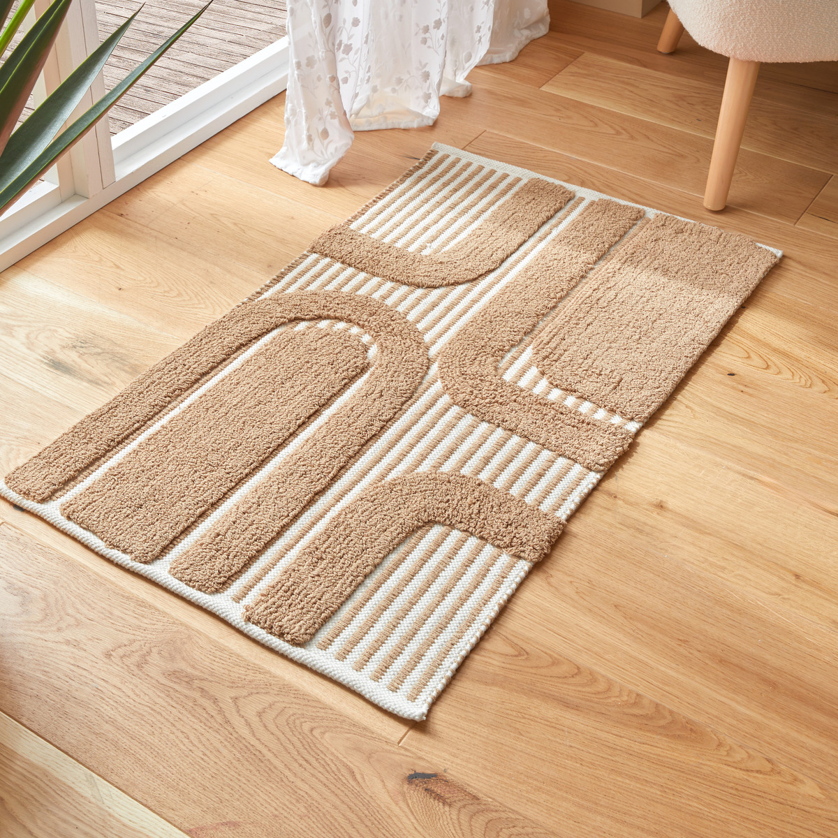 Tapis coton tufté 60x90cm POPPY orange, ATMOSPHERA