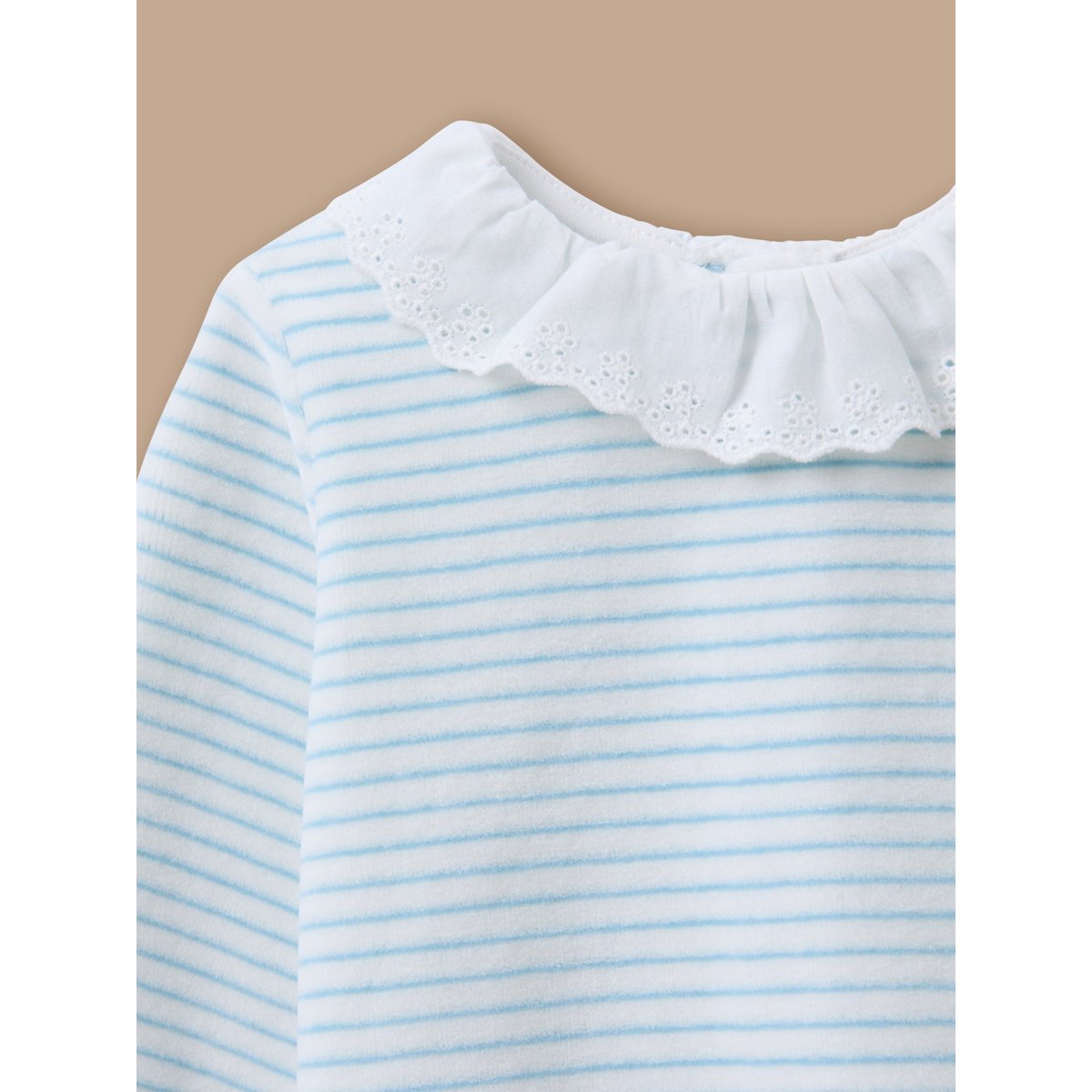 Pyjama rayé en velours rayure bleue, CYRILLUS