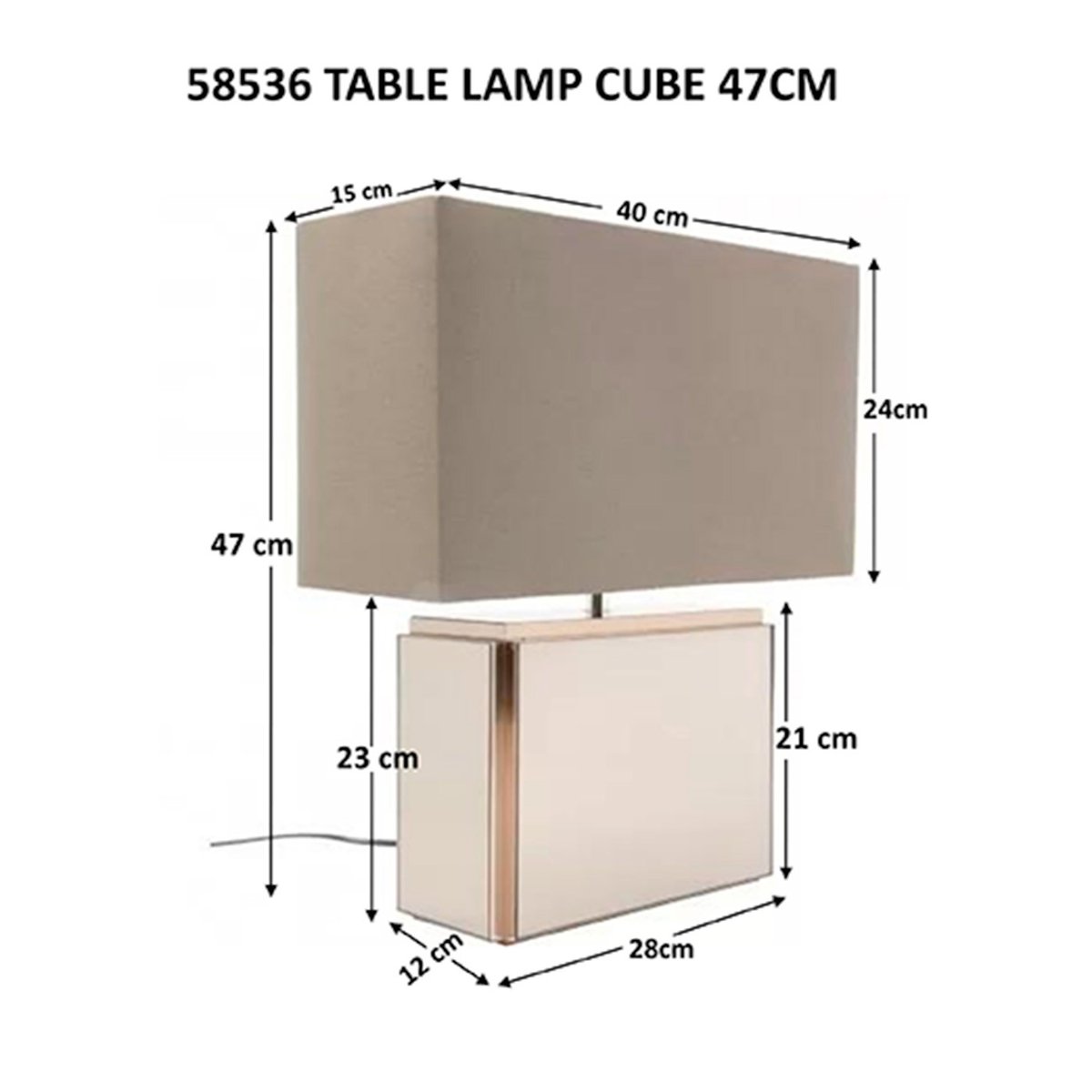 Lampe en coton et verre miroir, CUBE marron, KARE DESIGN