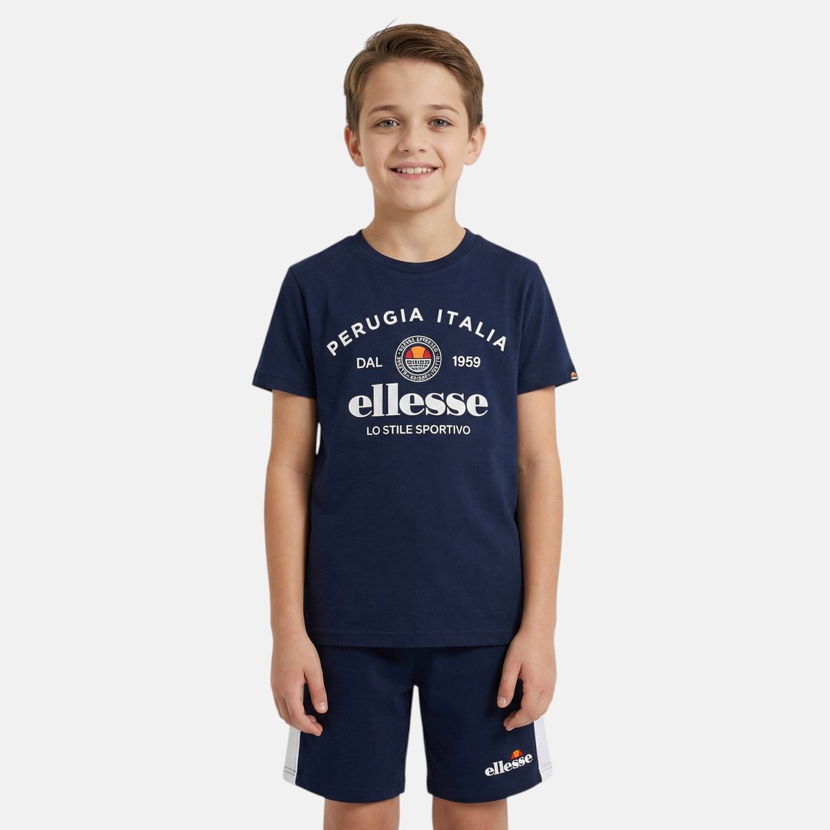 Lot de 2 t-shirts manches courtes et short BLOCK PARTY bleu marine, ELLESSE