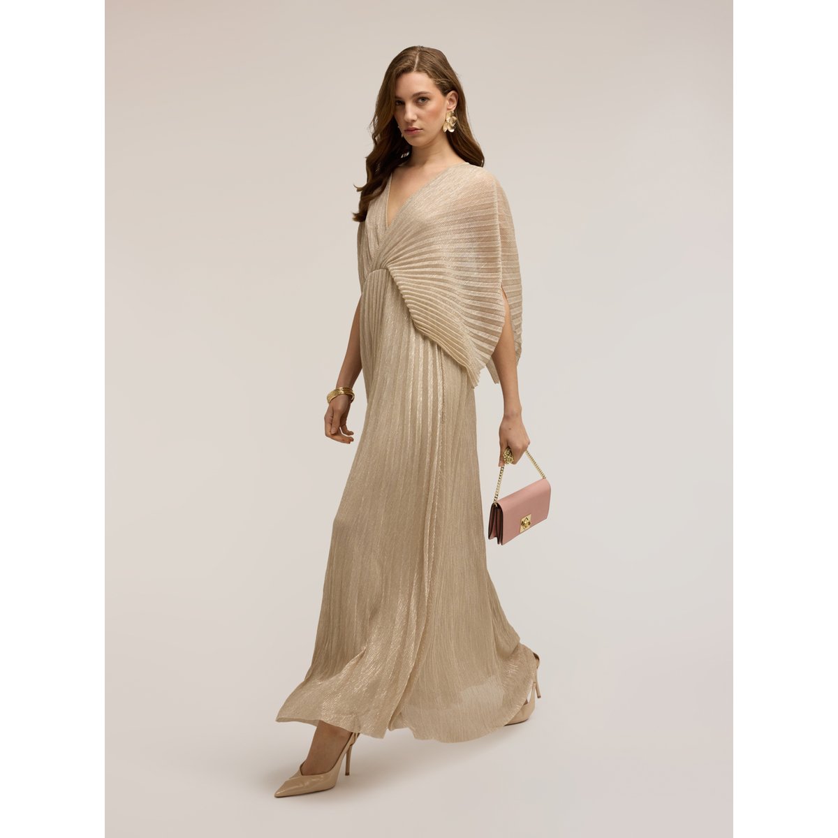 Robe longue plissée oro, MOTIVI